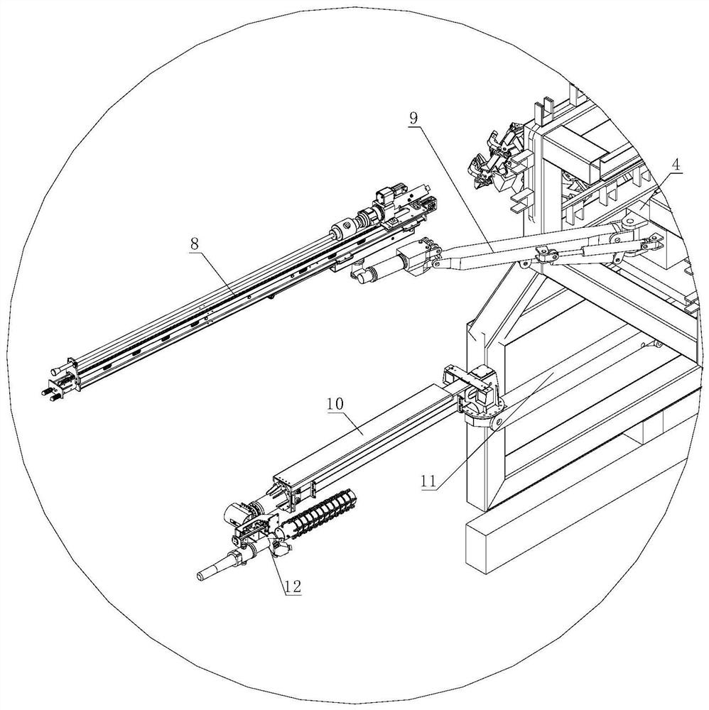 Portal frame type arch frame transportation structure, tunnel construction device and construction method