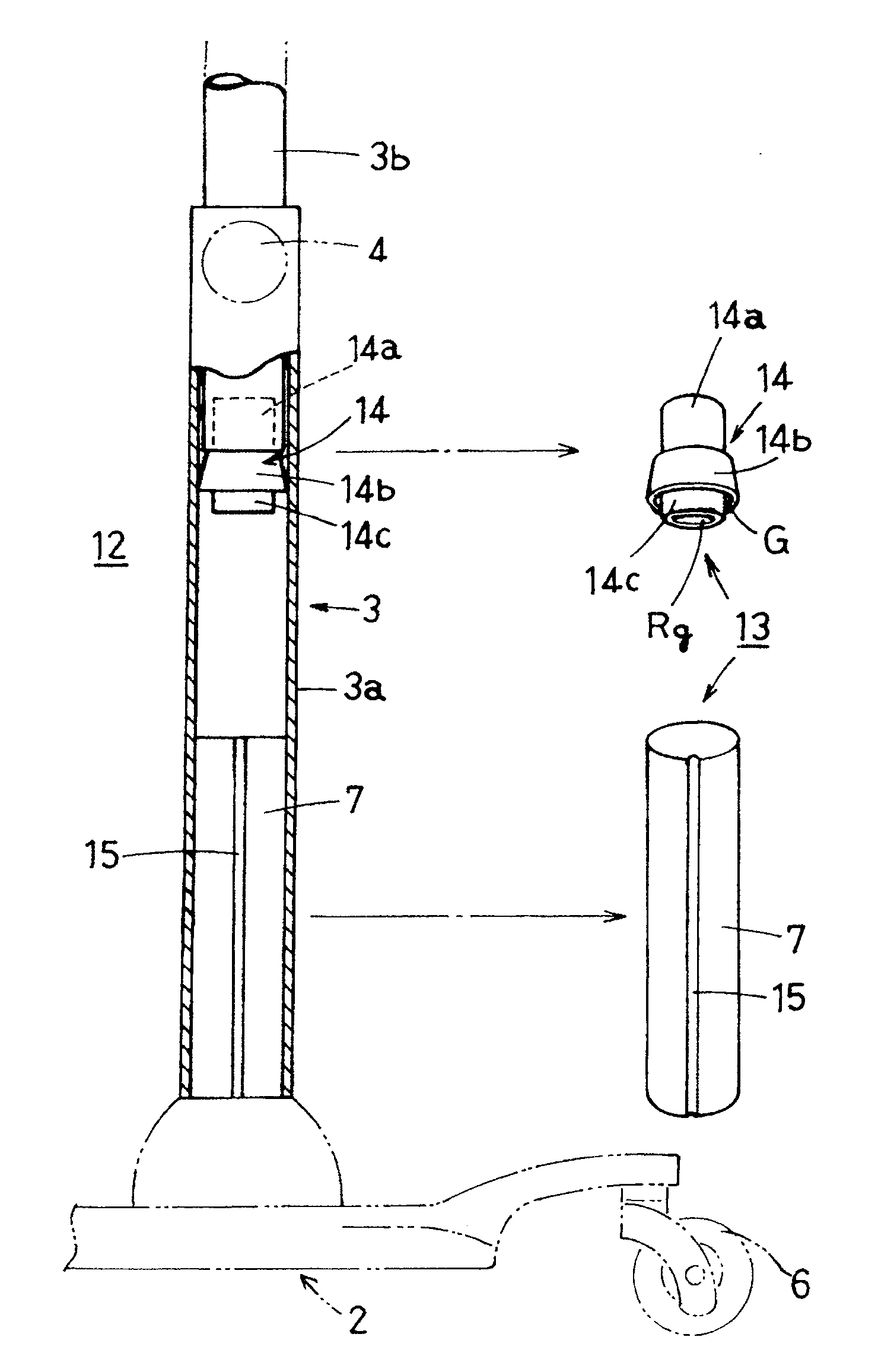 Cushioning device of support column on infusion stand