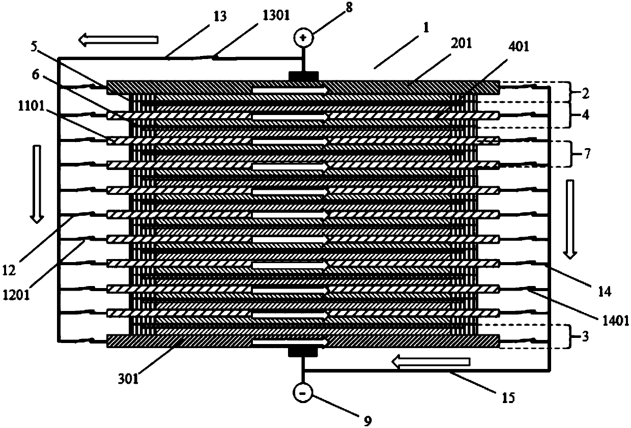 Heatable bipolar battery