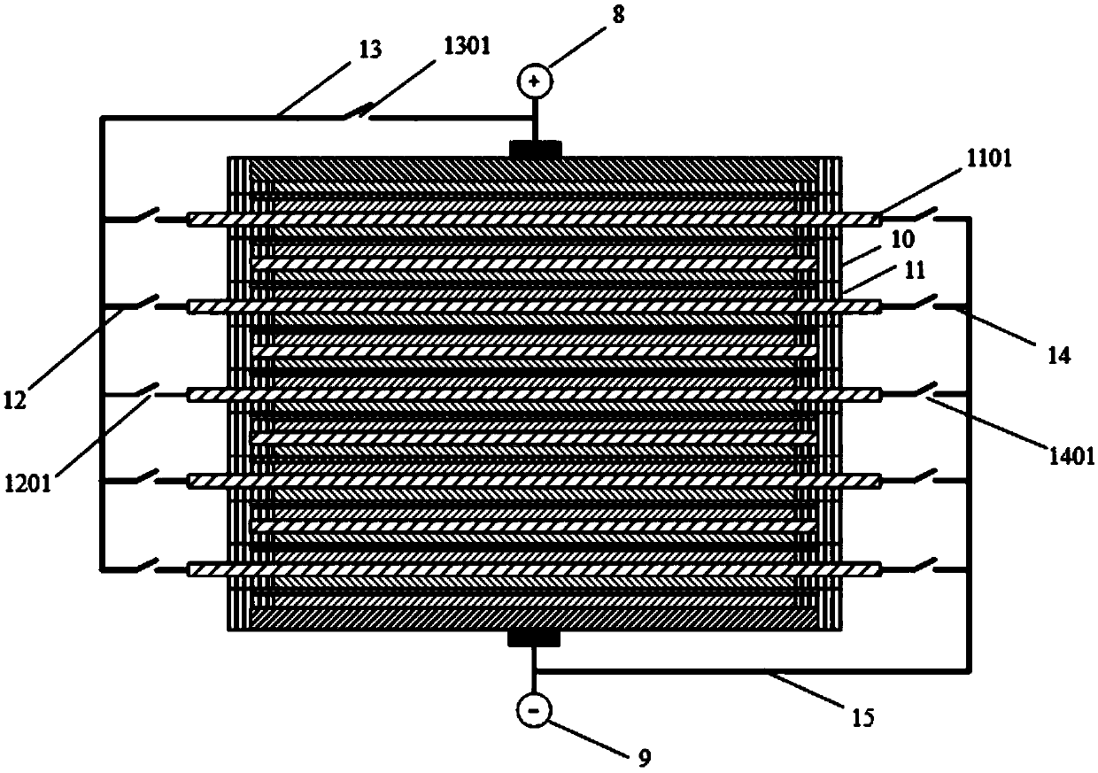 Heatable bipolar battery