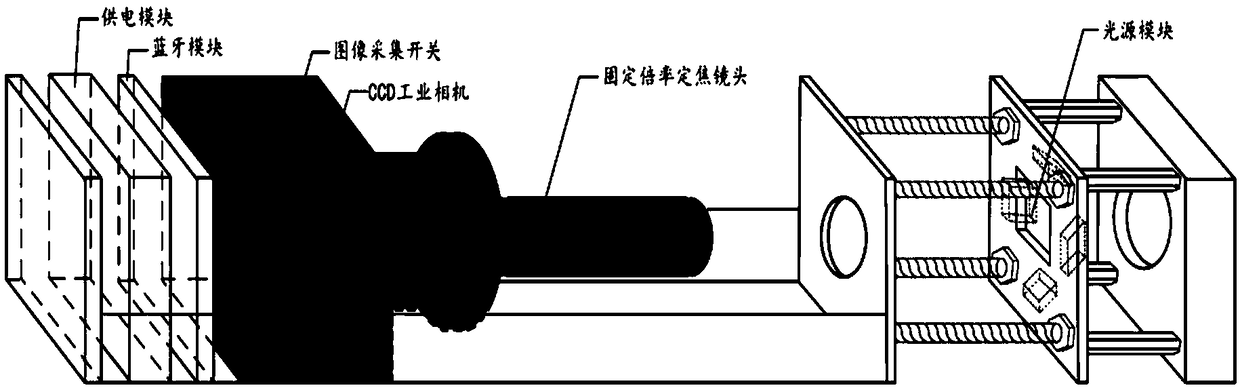 Device and method for collecting three-section construction image of wood