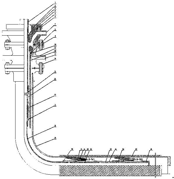 Horizontal well open hole screen casing damaging detection tubular column