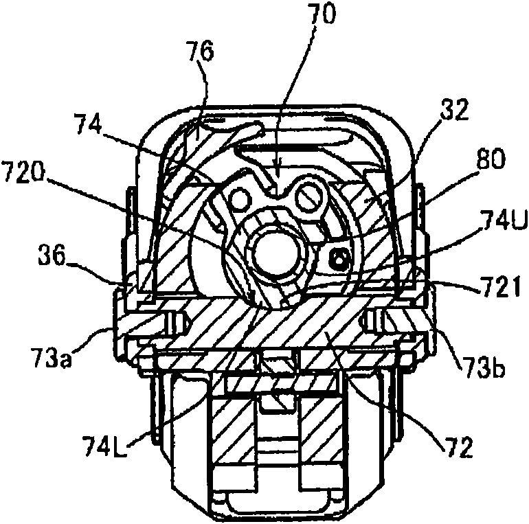 Knee joint including manual lock mechanism and artificial thigh