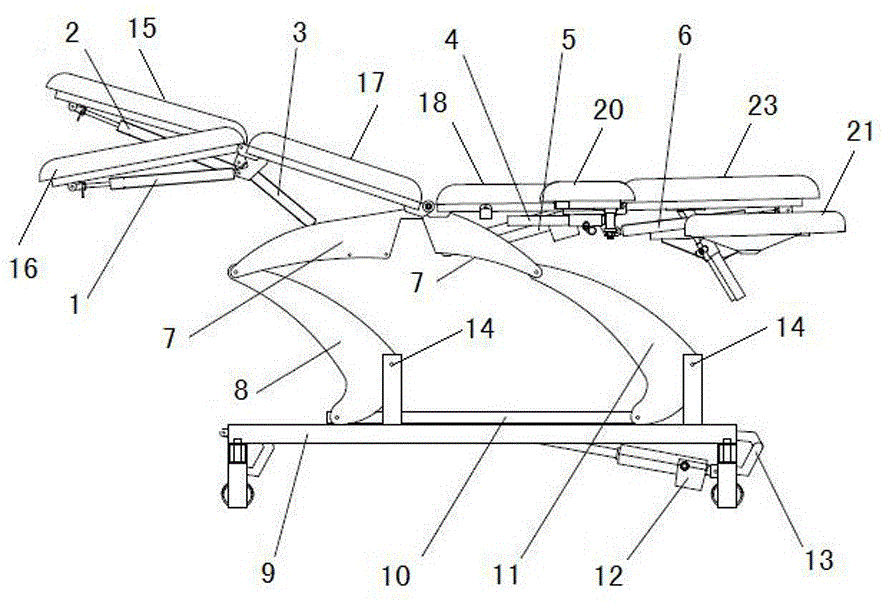 Multi-position treatment bed