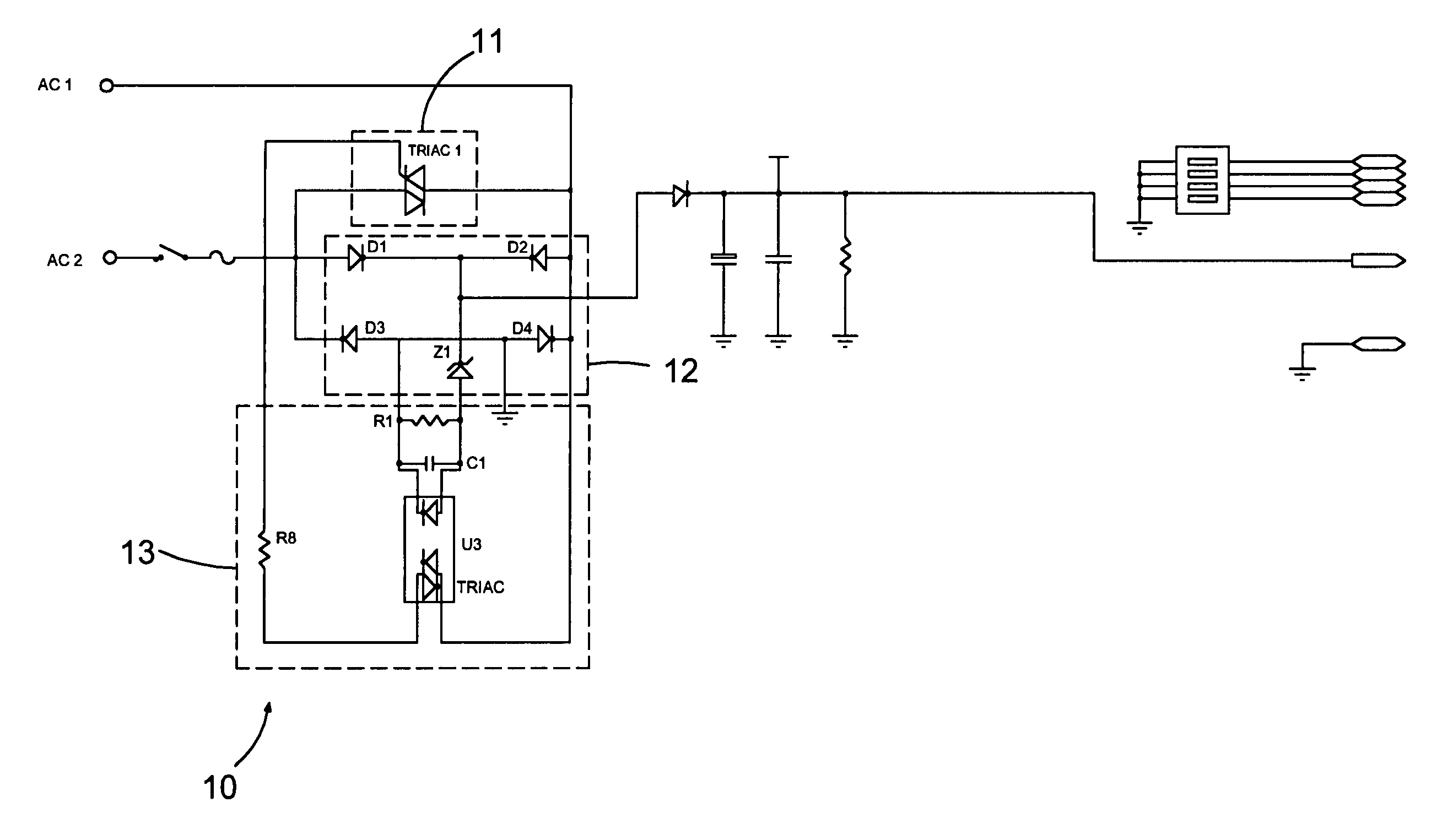 Picking and supplying circuit for discharging direct current