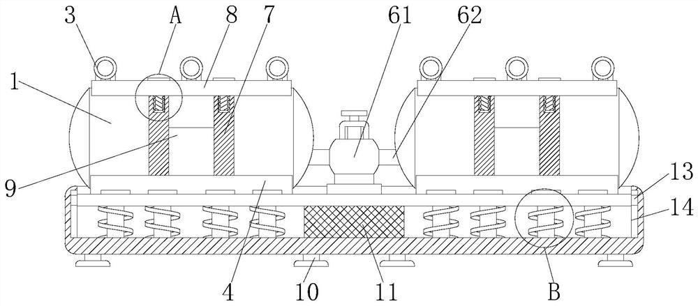 Centrifugal air compressor with energy dissipation and shock absorption functions