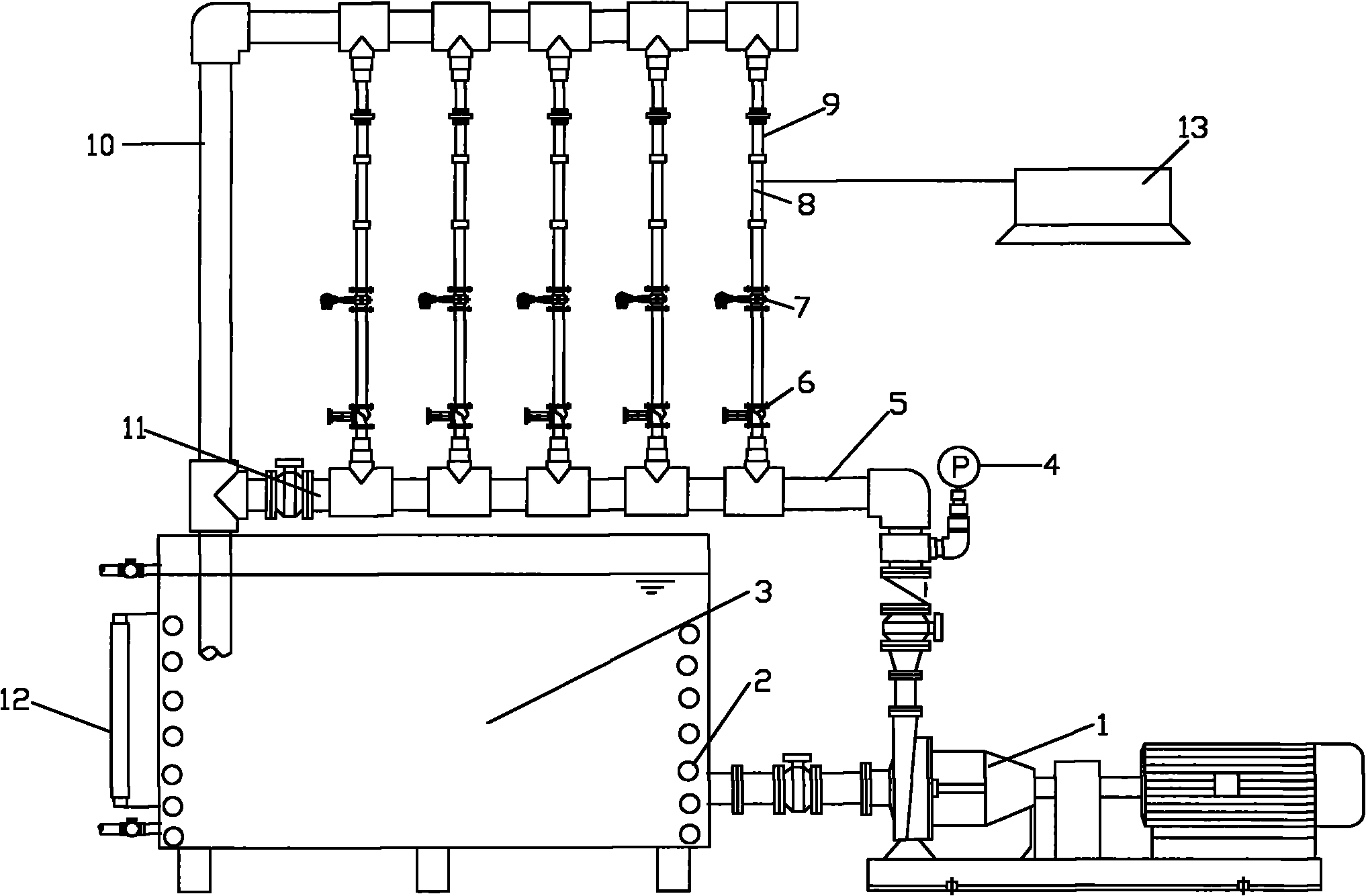 Erosion corrosion test device of seawater piping system metal member