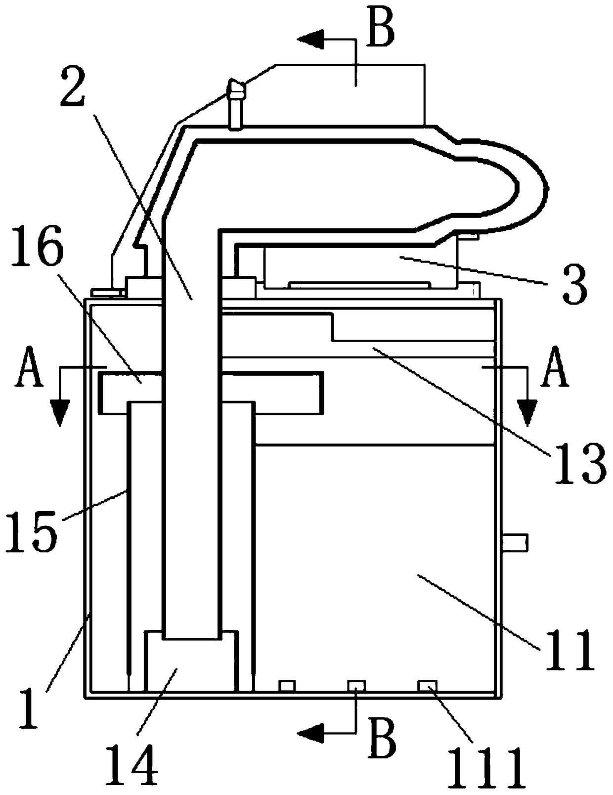 Water-saving washing tank for diesel engine exhaust gas