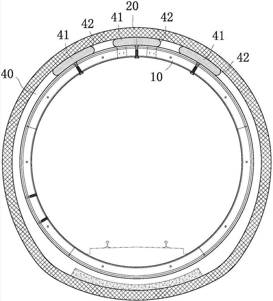 Duct piece floating resisting structure capable of passing through mine tunnel through shield empty pushing and construction method