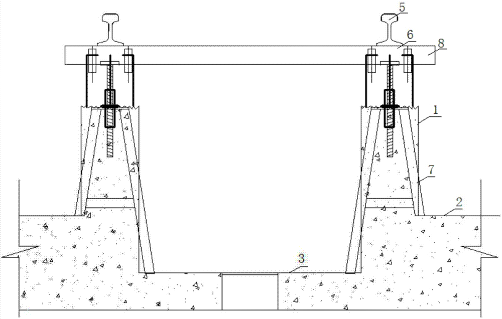 Metro depot reserved stand column inspection pit rail construction method