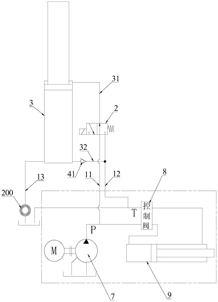 Step-down system and construction machinery