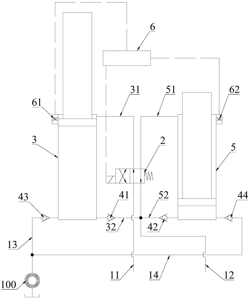 Step-down system and construction machinery