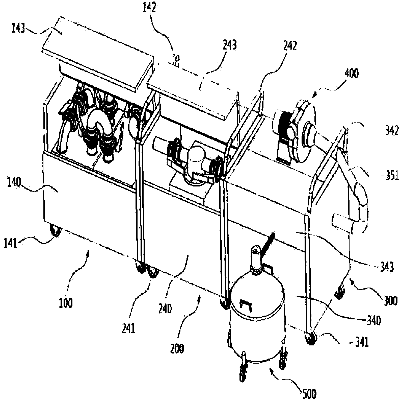 Movable radioactivity inert gas purifier