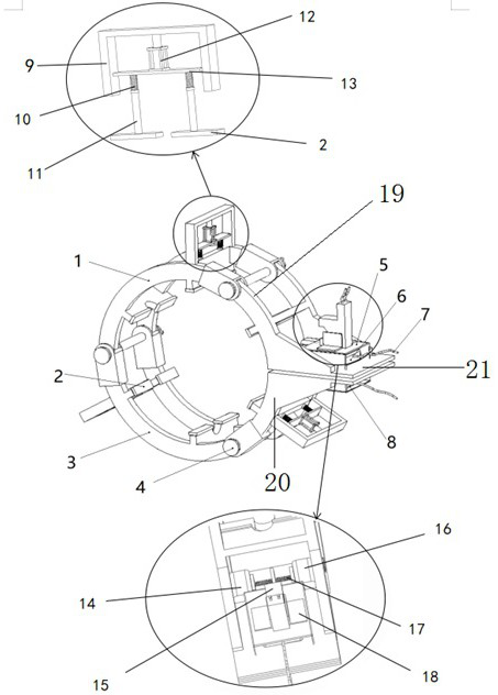 Electromagnetic type pipeline welding aligning device and working method