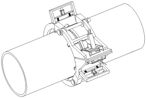 Electromagnetic type pipeline welding aligning device and working method