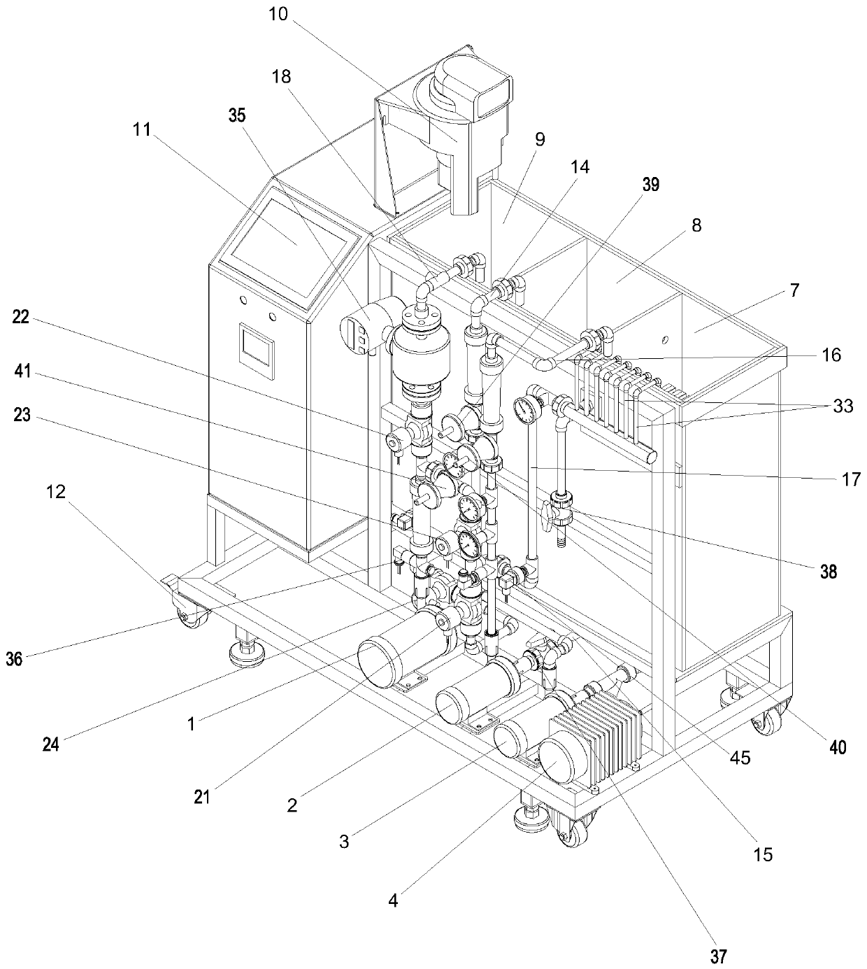 Plate ceramic membrane filtration performance testing device and testing method