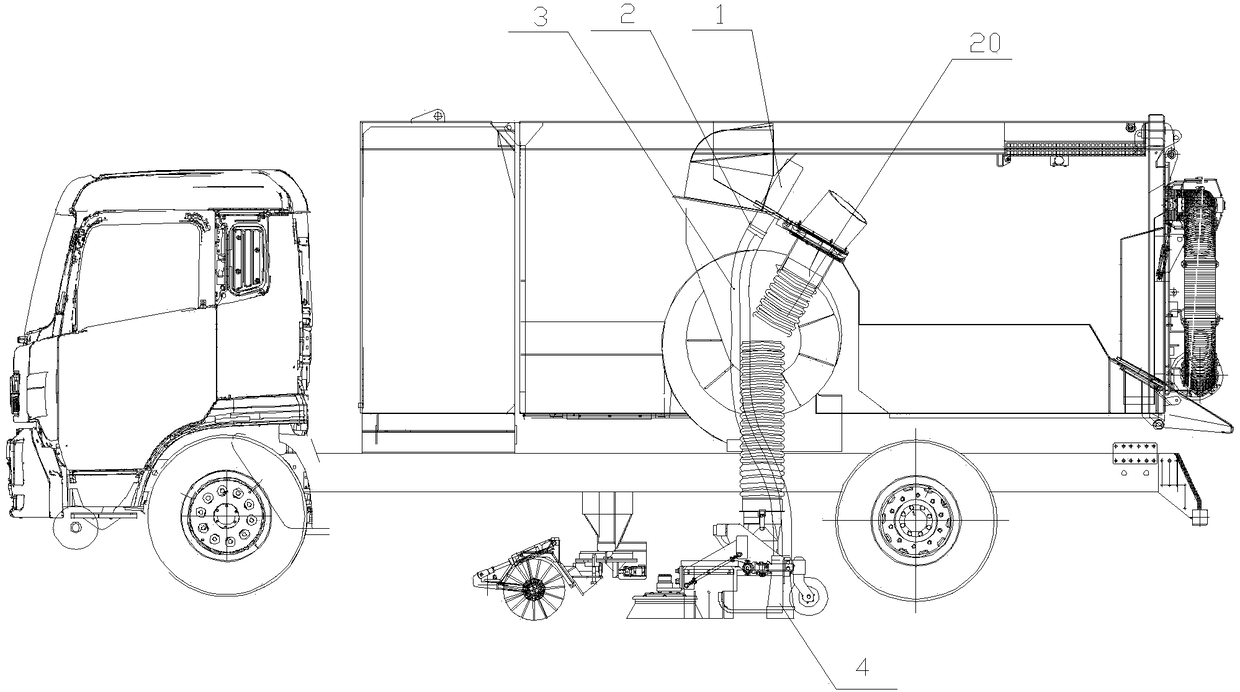 A side suction barrel device for cleaning road curbstone deep trench garbage