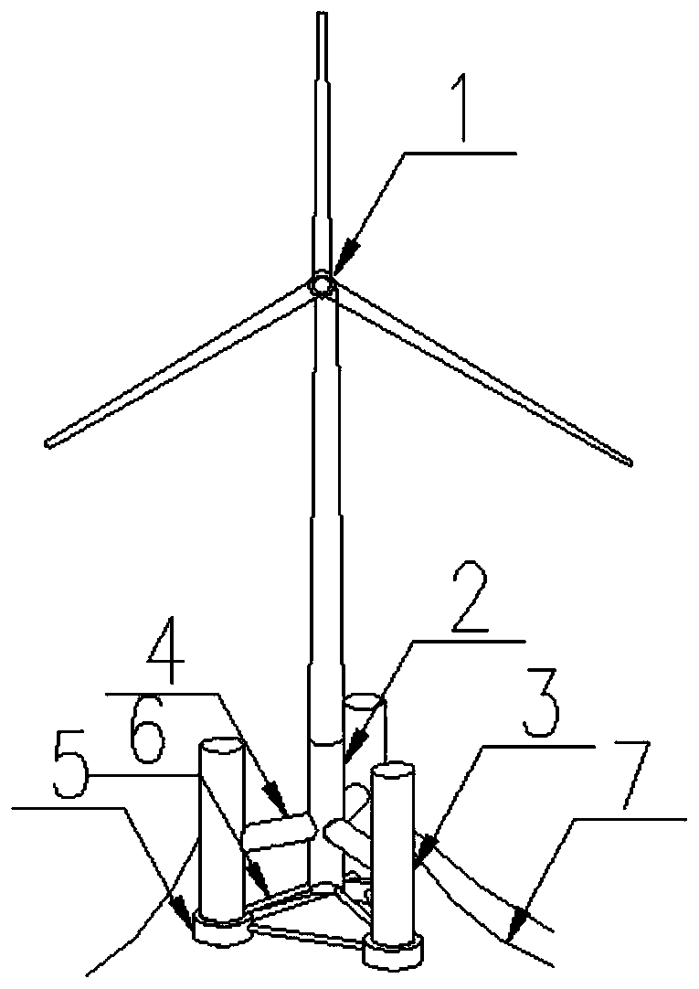 Multi-column floating wind power generation device