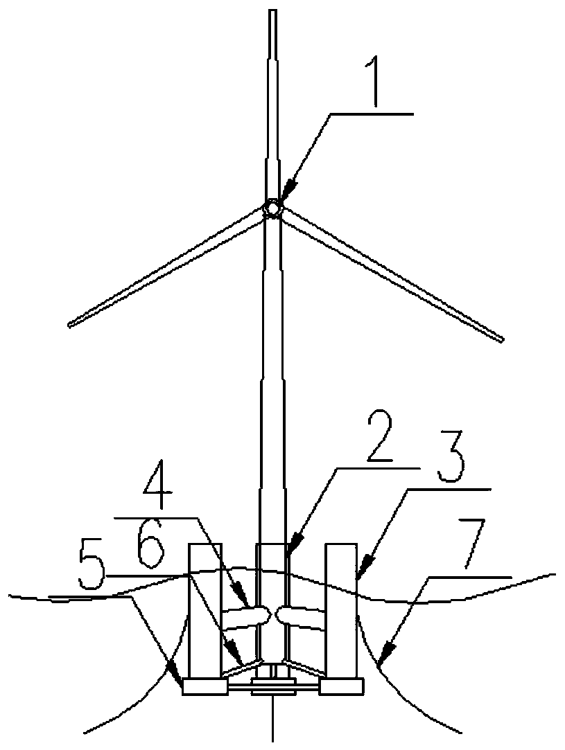 Multi-column floating wind power generation device