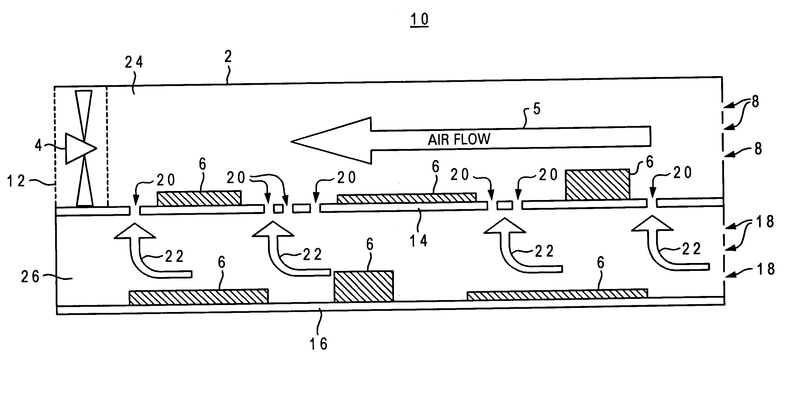 Cooling apparatus for vertically stacked printed circuit boards