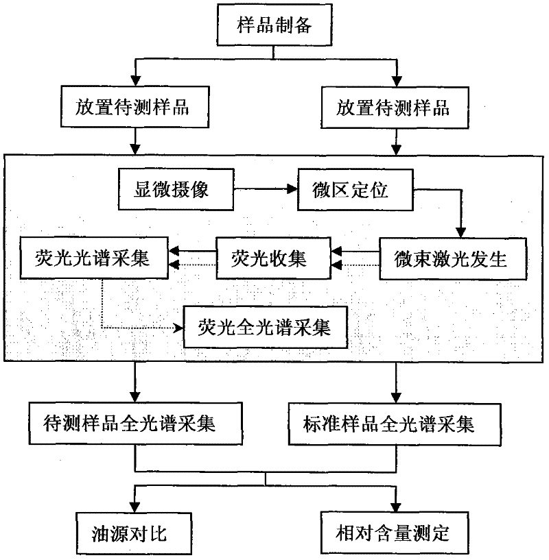 Microscopic fluorescence identification method for arene component of oil gas inclusion