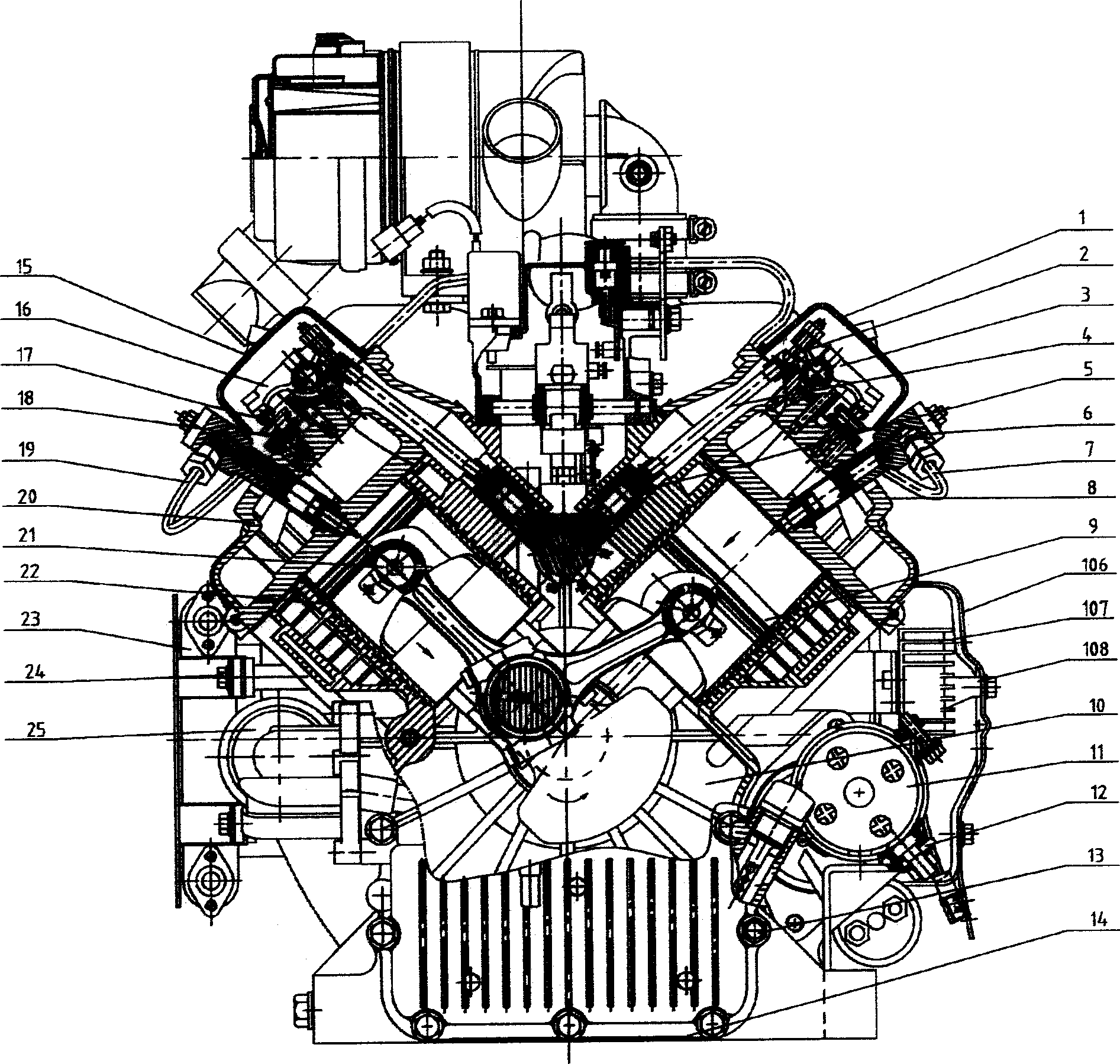 Air-cooled diesel engine