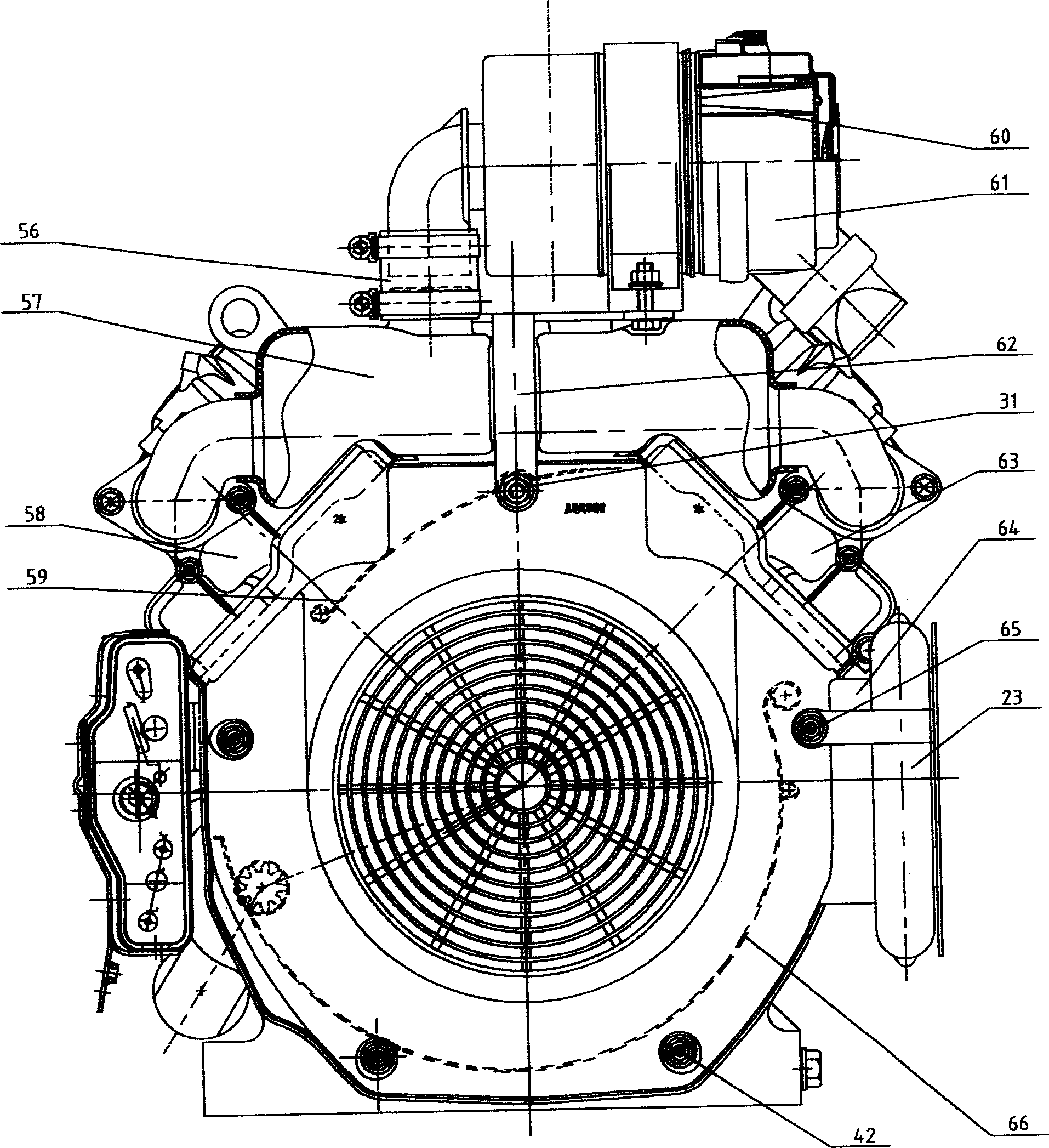 Air-cooled diesel engine