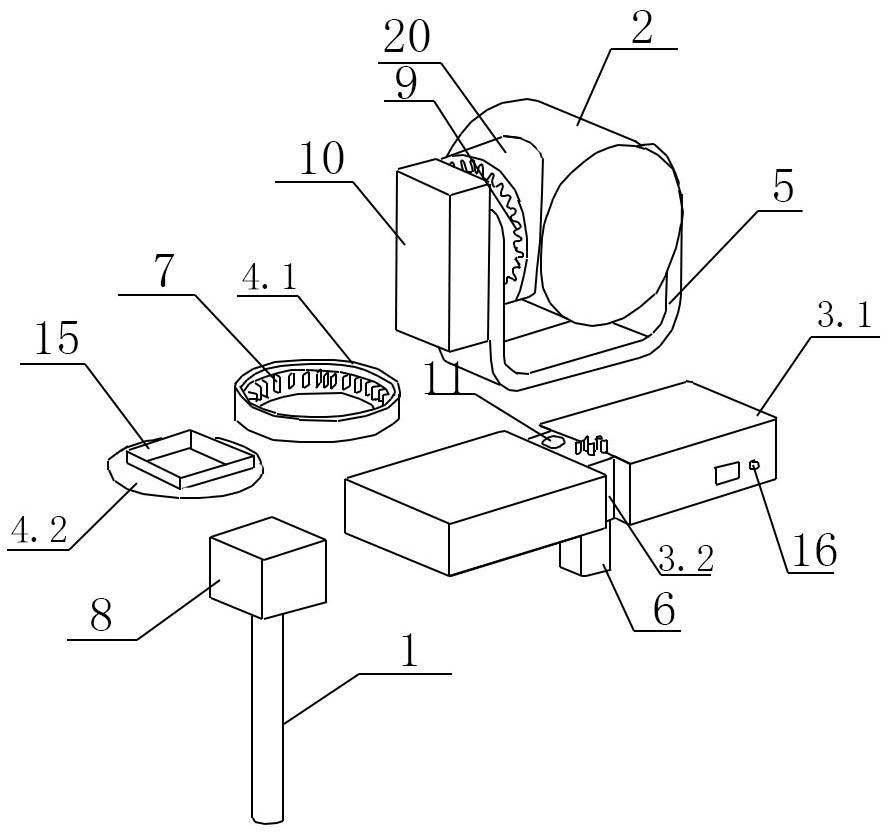 Device for controlling single prism rotation and construction method thereof