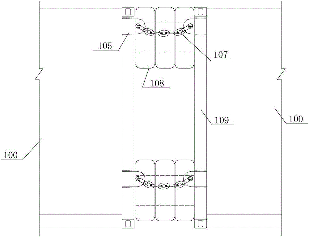 Container floating breakwater and construction technology thereof