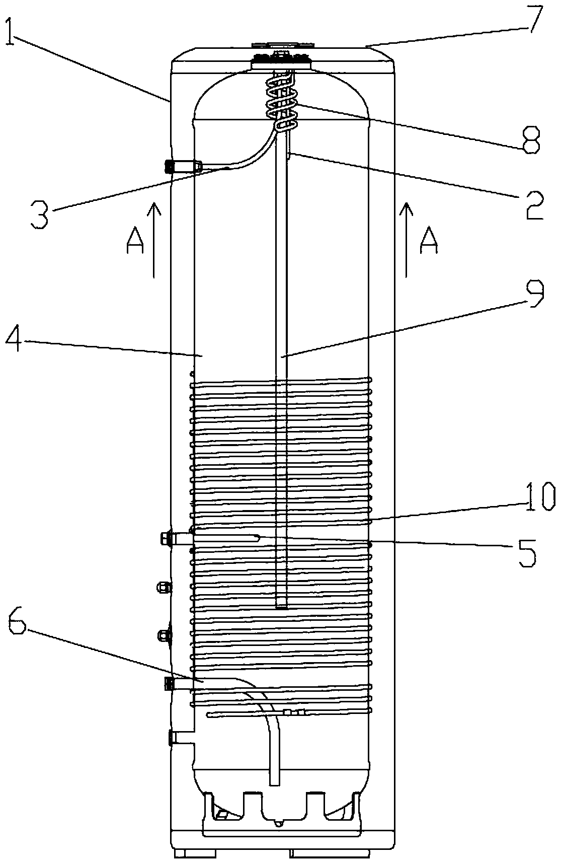 A water heater with the function of rapid heating and increasing capacity