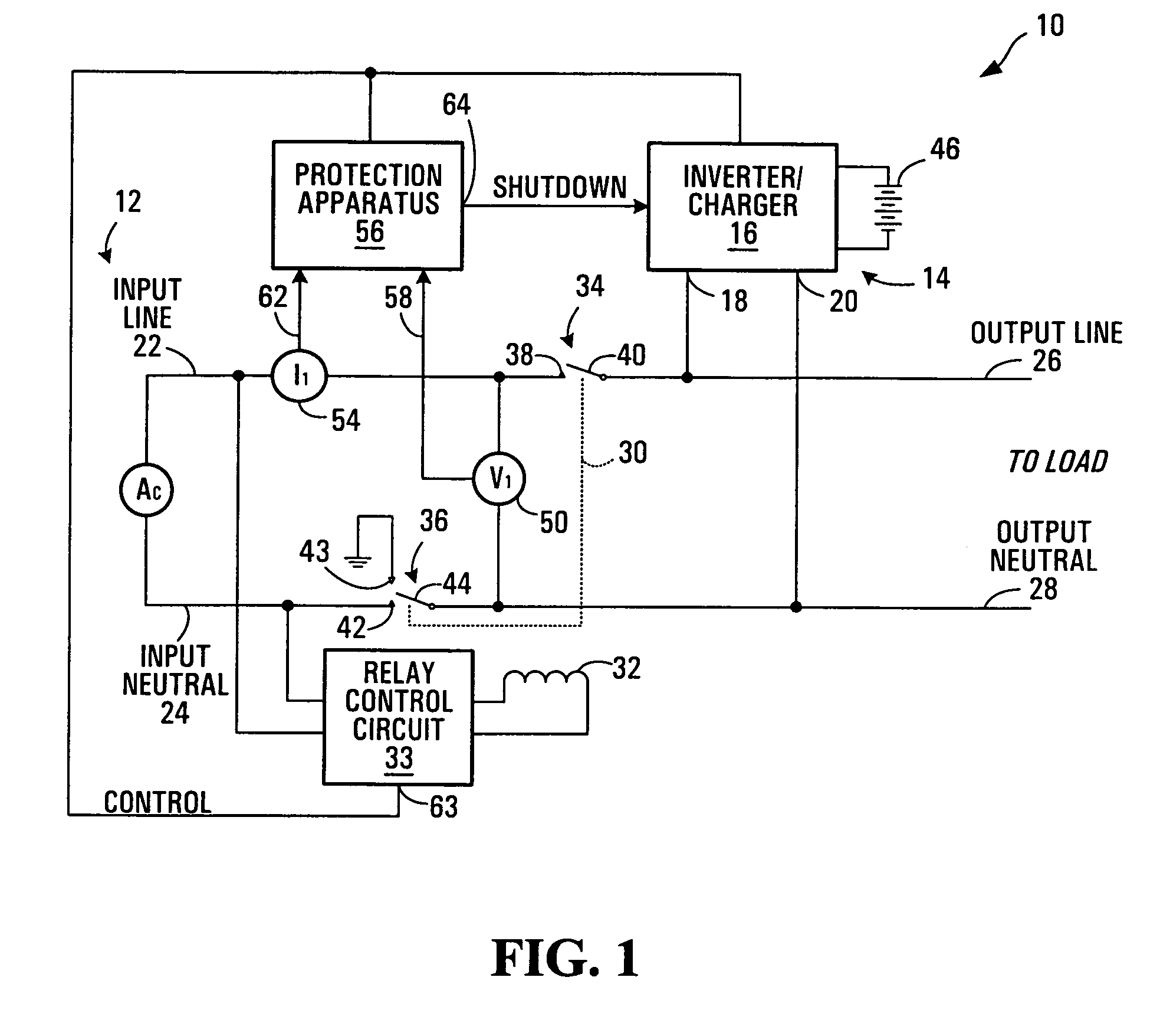 AC power backfeed protection based on phase shift