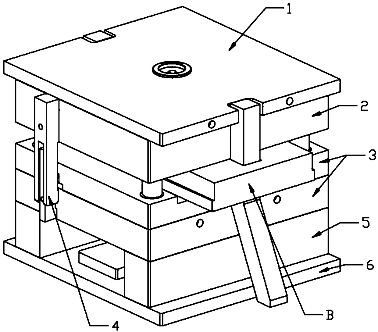 Mold structure capable of automatically shearing sprue in mold for plastic pipe