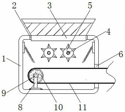 A medical waste incineration device with crushing effect