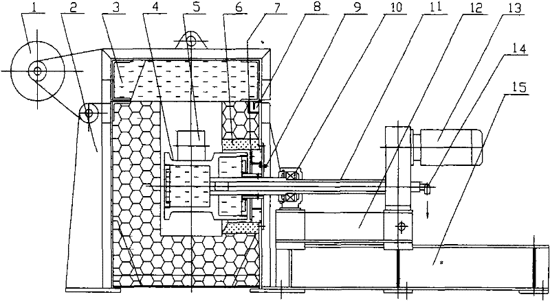 Internal water-cooling roller way provided with heat insulating device