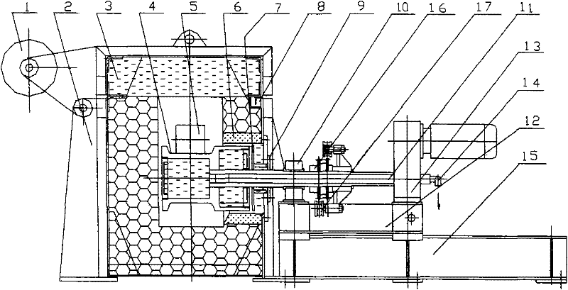 Internal water-cooling roller way provided with heat insulating device