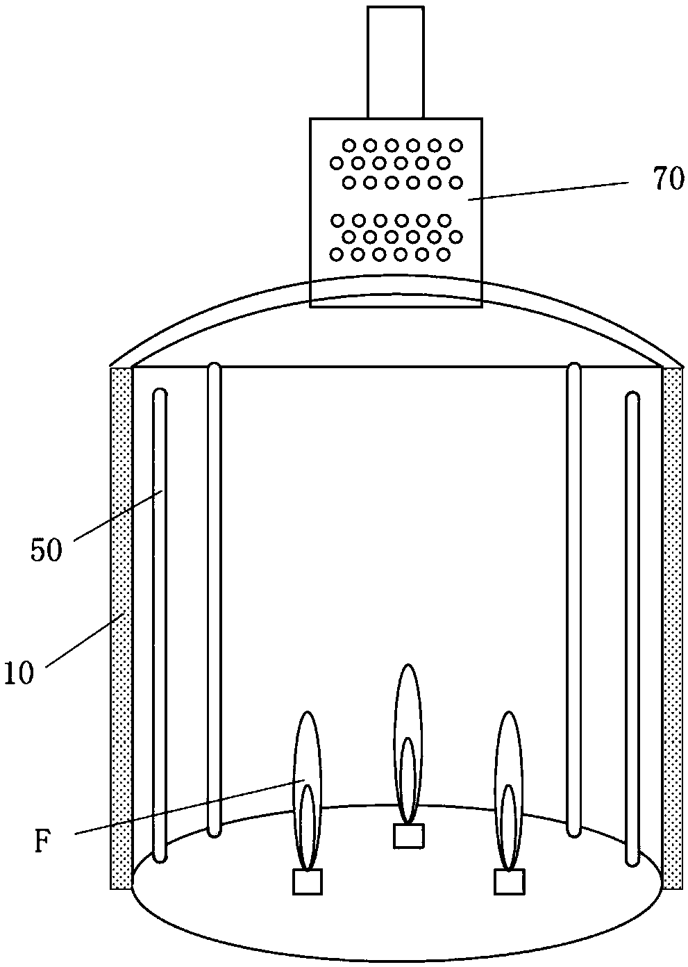 Cylindrical tubular heating furnace