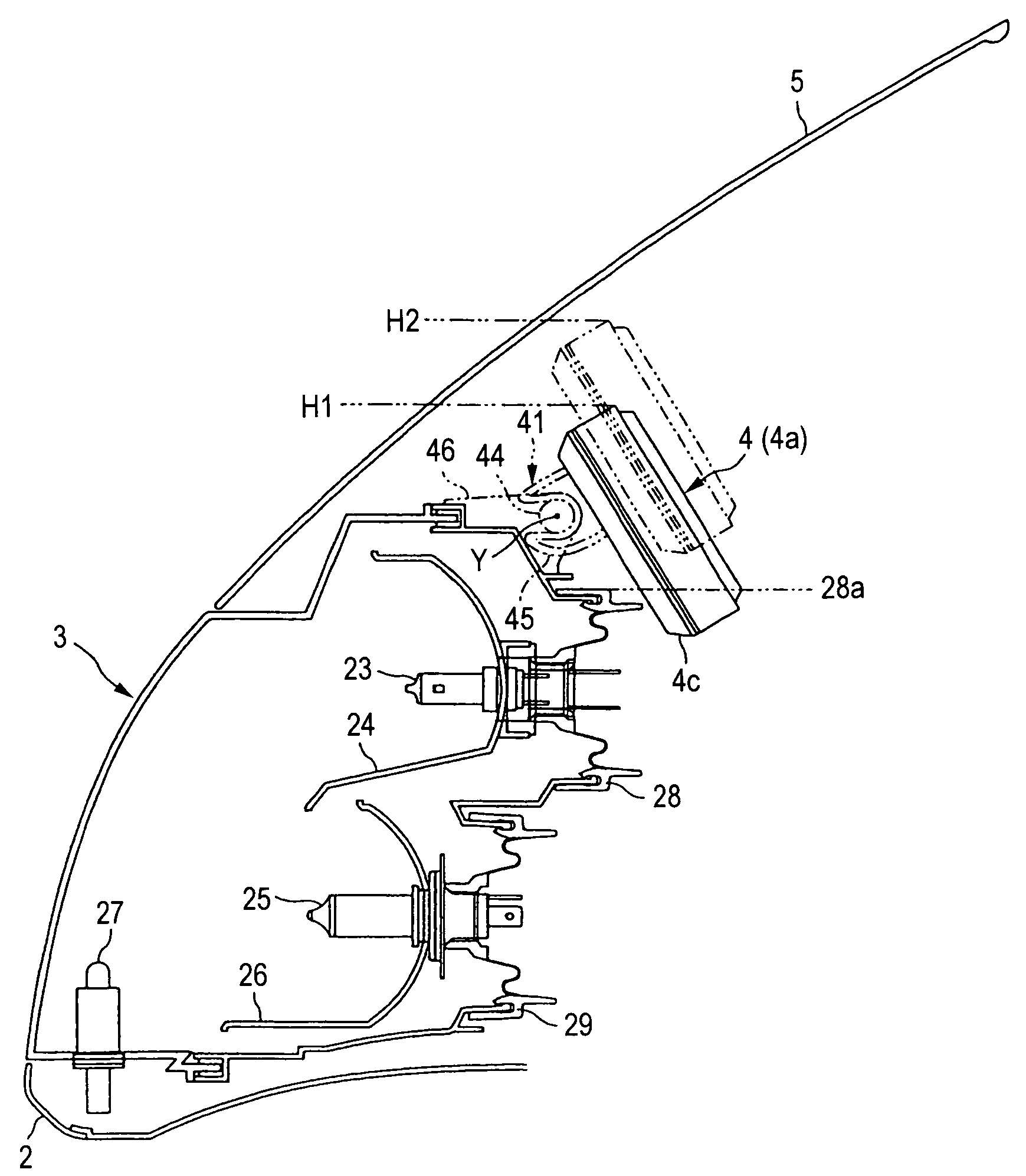 Front structure of motorcycle body