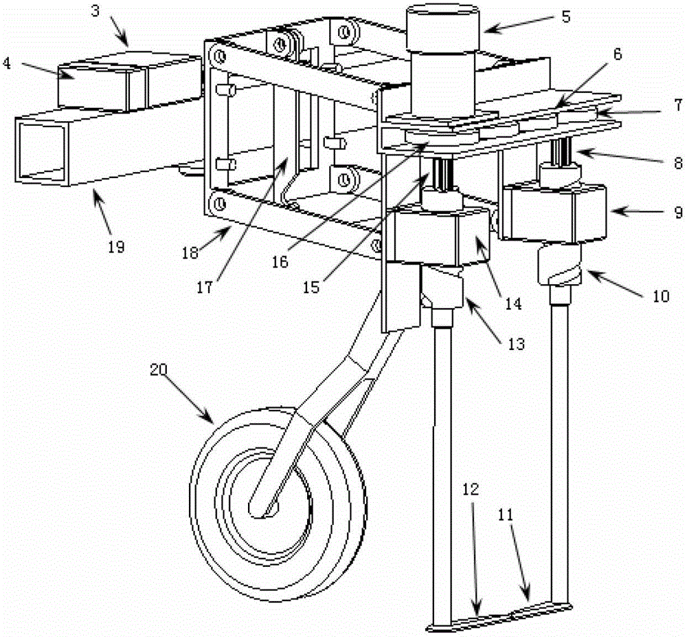 Swinging type intelligent inter-seedling hoeing machine and tool unit