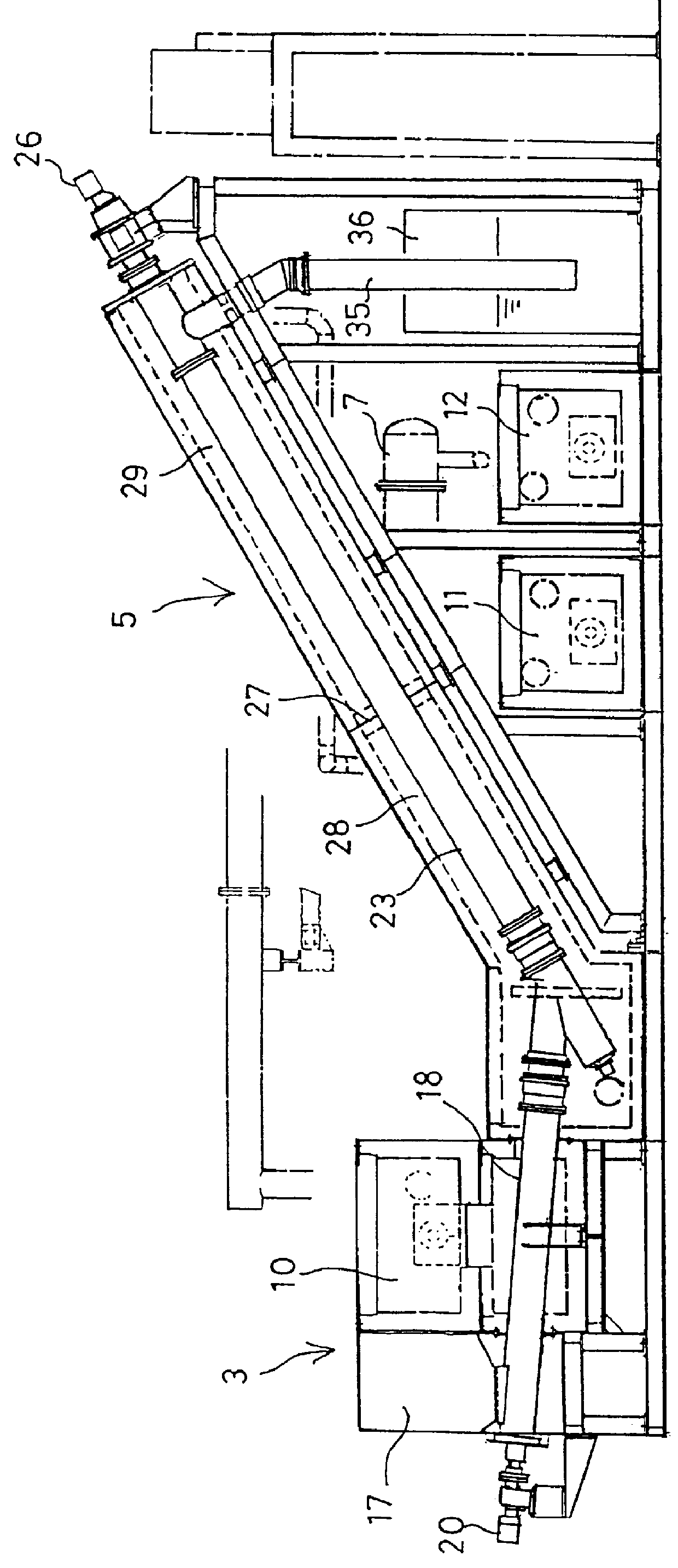 Thermal decomposition apparatus of reversed temperature gradient type for polymer waste