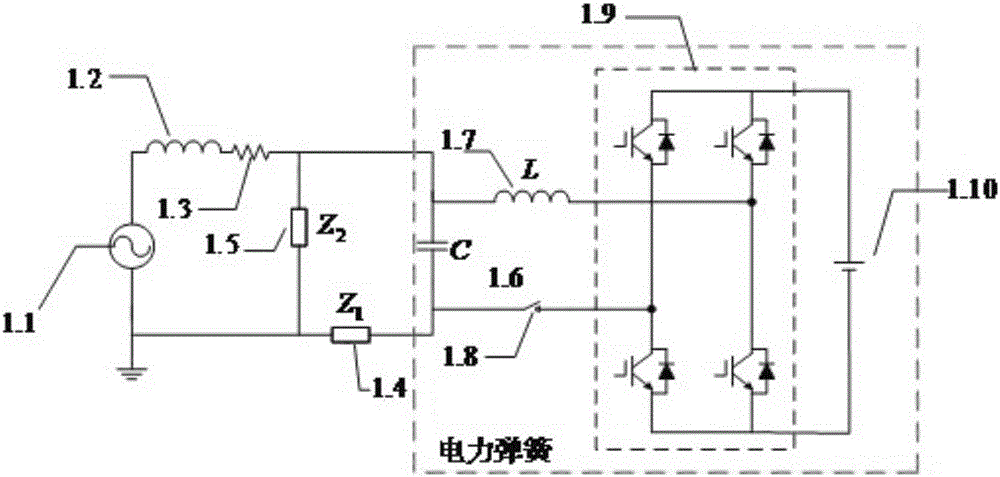 Power spring-based voltage sag treatment circuit and treatment method thereof