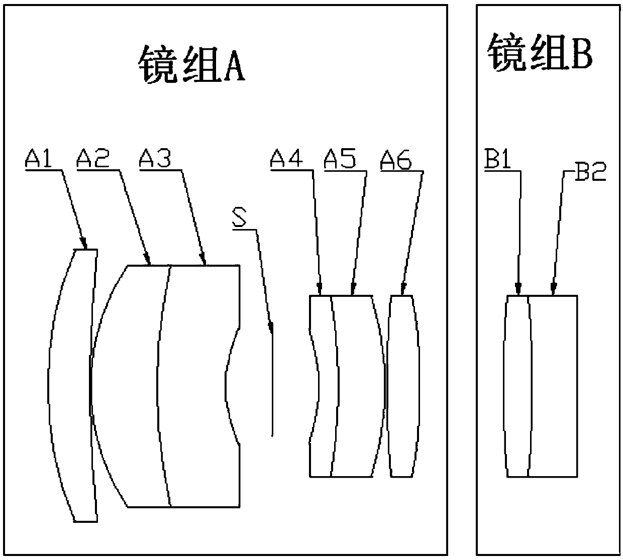 Optical system capable of performing grouping focusing, imaging device and lens