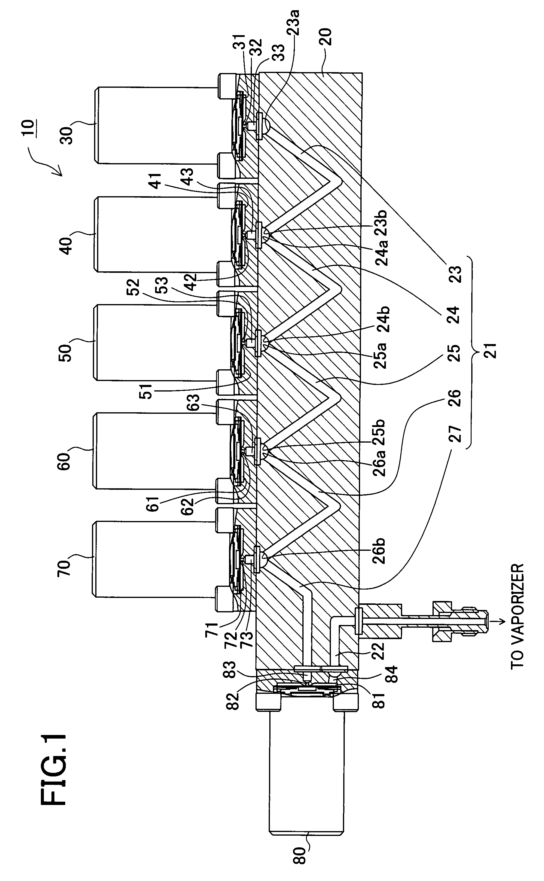 Liquid raw material supply unit for vaporizer