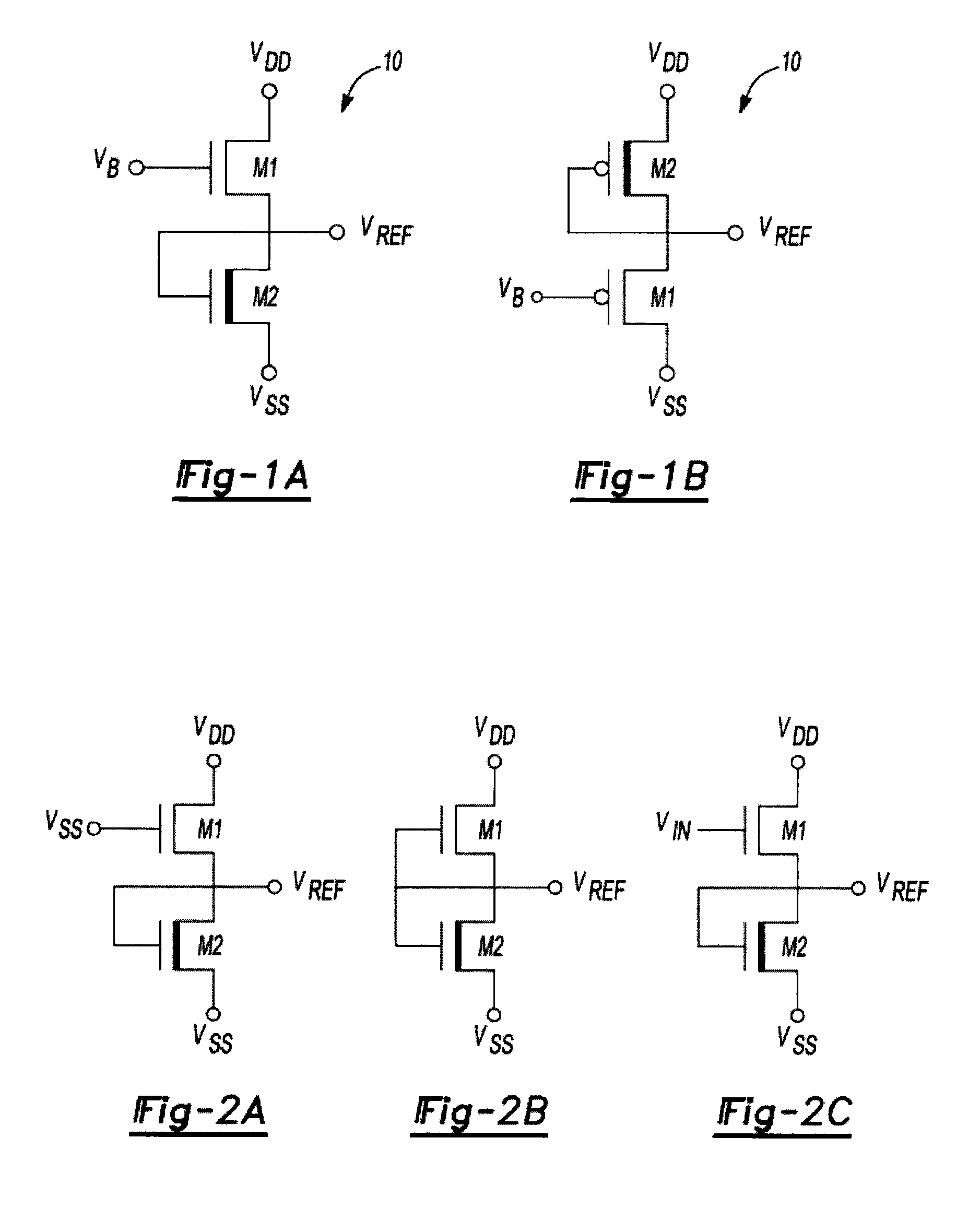 Reference voltage generator having a two transistor design