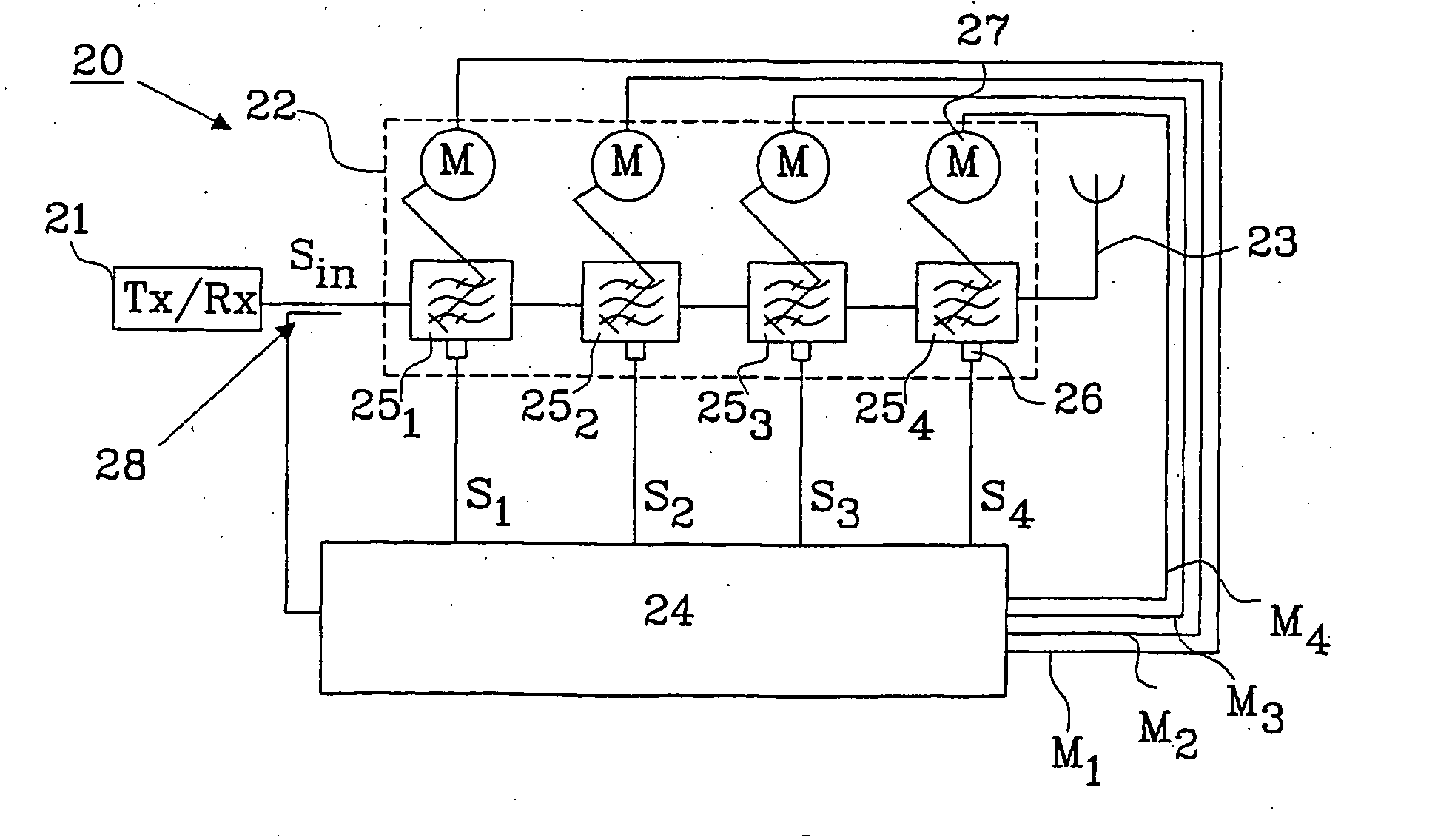 Method for turning a radio filter, a radio filter and a system comprising such a radio filter