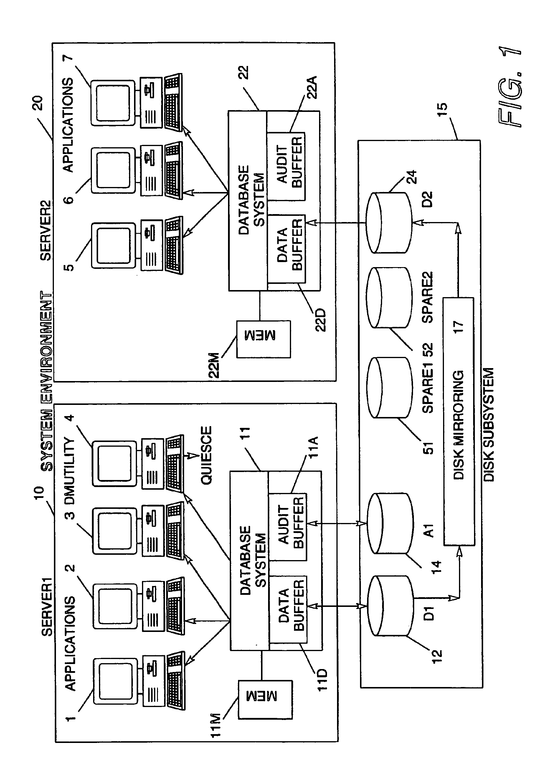 Method of capturing a physically consistent mirrored snapshot of an online database