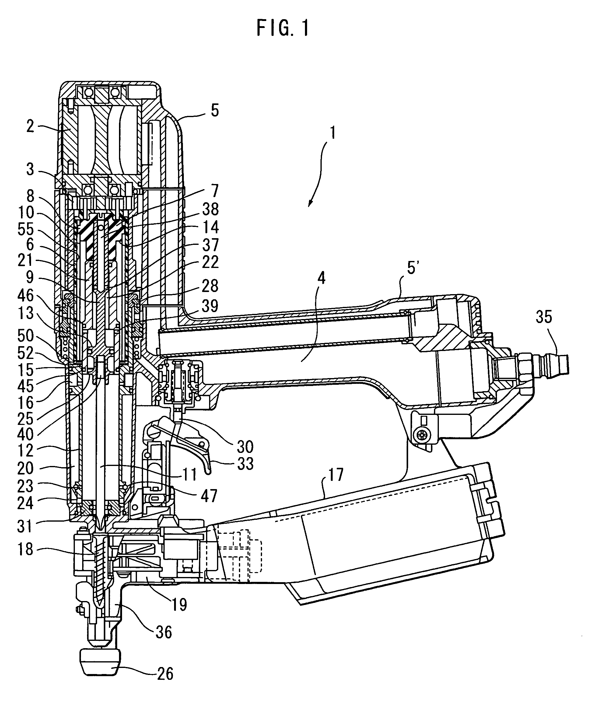 Pneumatically operated screw driver