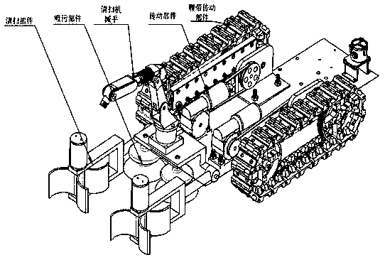 Pipeline sewage discharging robot