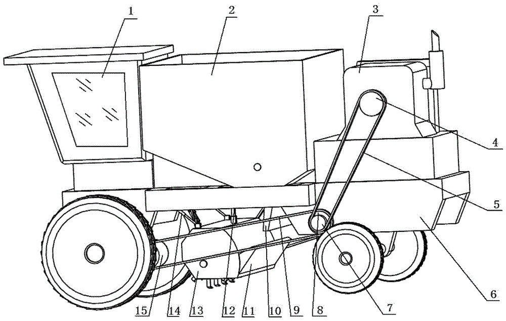 A self-propelled orchard straw double-layer covering machine