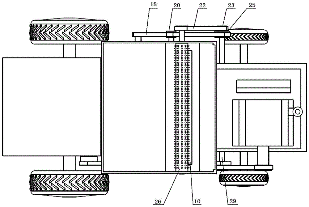 A self-propelled orchard straw double-layer covering machine