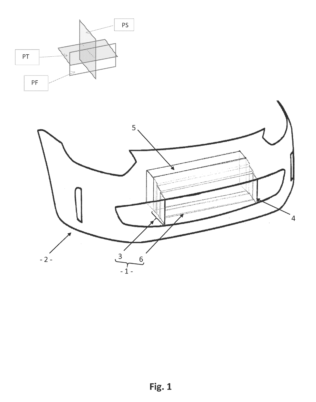 Motor vehicle front surface air guide comprising mechanical weakness areas